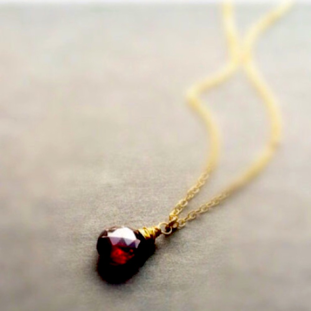 Natural Garnet Briolette Pendant